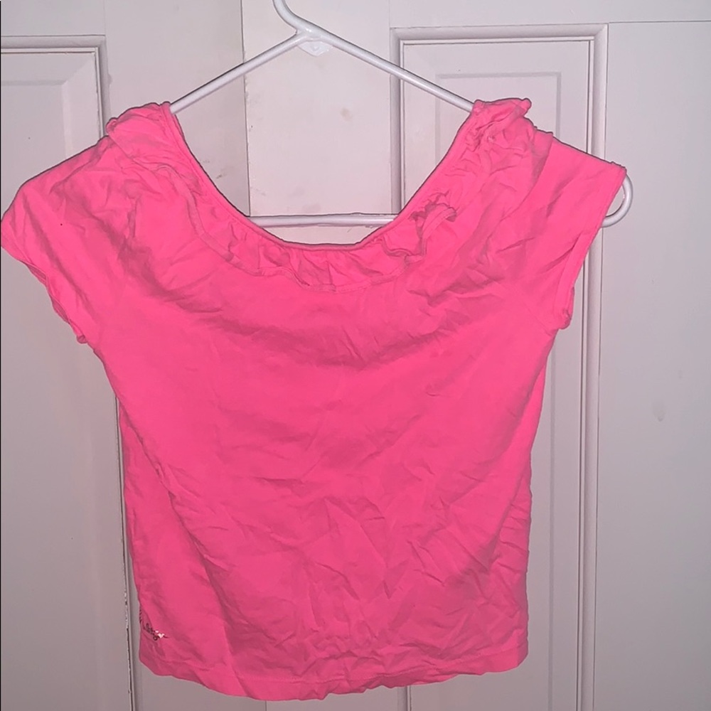 Lilly Pulitzer girls bright pink crew neck